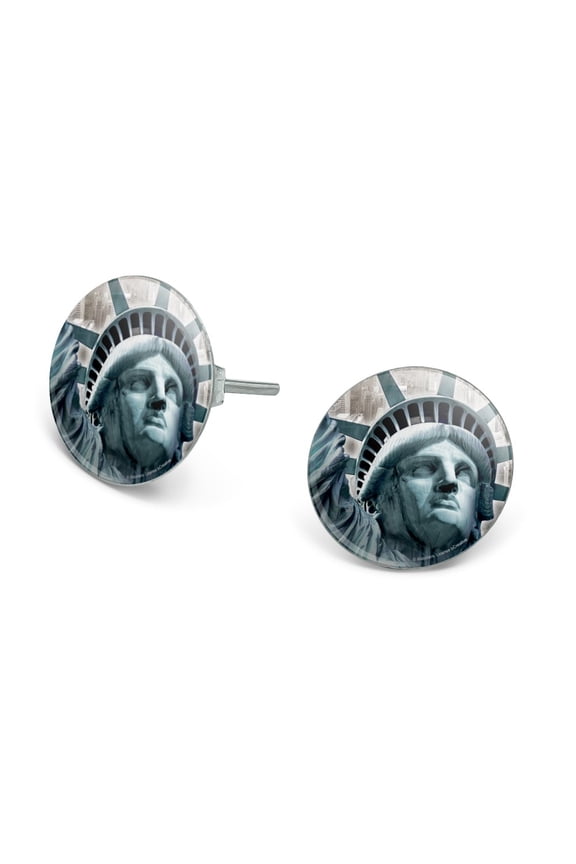 Statue of Liberty New York City Novelty Silver Plated Stud Earrings
