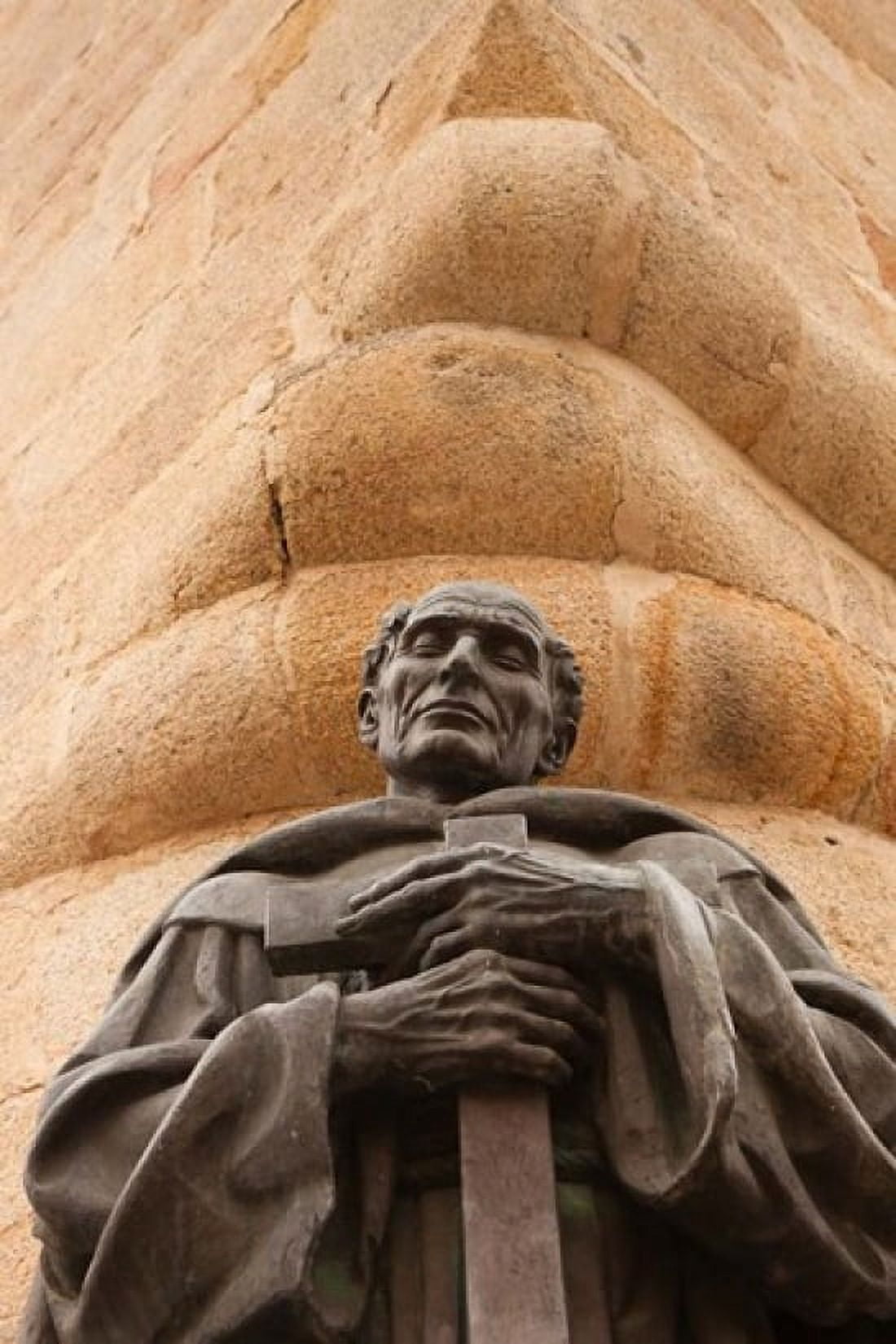 Statue of San Pedro de Alcantara Caceres Spain Canvas Art - Walter Bibikow DanitaDelimont (18 x 24)