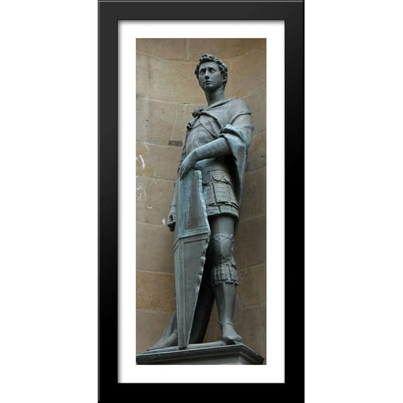 Statue of St. George in Orsanmichele, Florence 18x40 Large Black Wood Framed Print Art by Donatello
