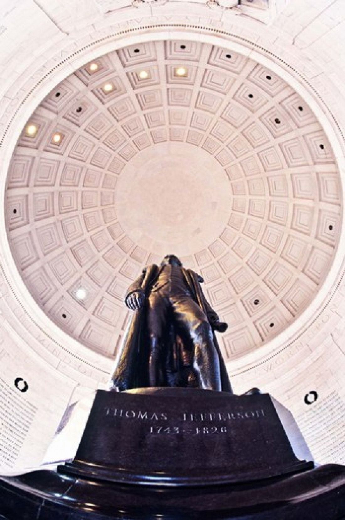 Statue of Thomas Jefferson in a memorial Jefferson Memorial Washington DC USA Canvas Art - Panoramic Images (24 x 36)