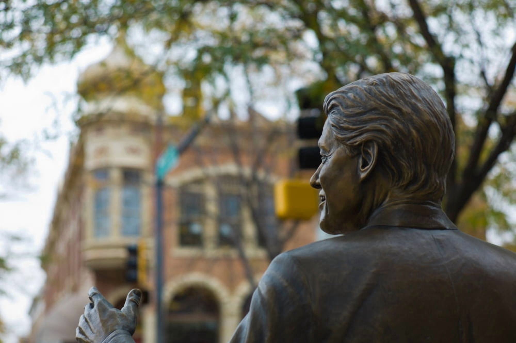 Statue of US President Bill Clinton at City of Presidents Rapid City Pennington County South Dakota USA Canvas Art - Panoramic Images (18 x 24)