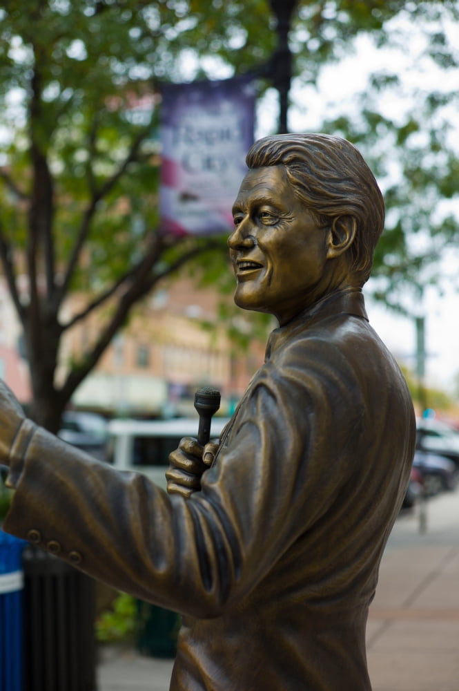 Statue of US President Bill Clinton at City of Presidents Rapid City Pennington County South Dakota USA Canvas Art - Panoramic Images (24 x 36)
