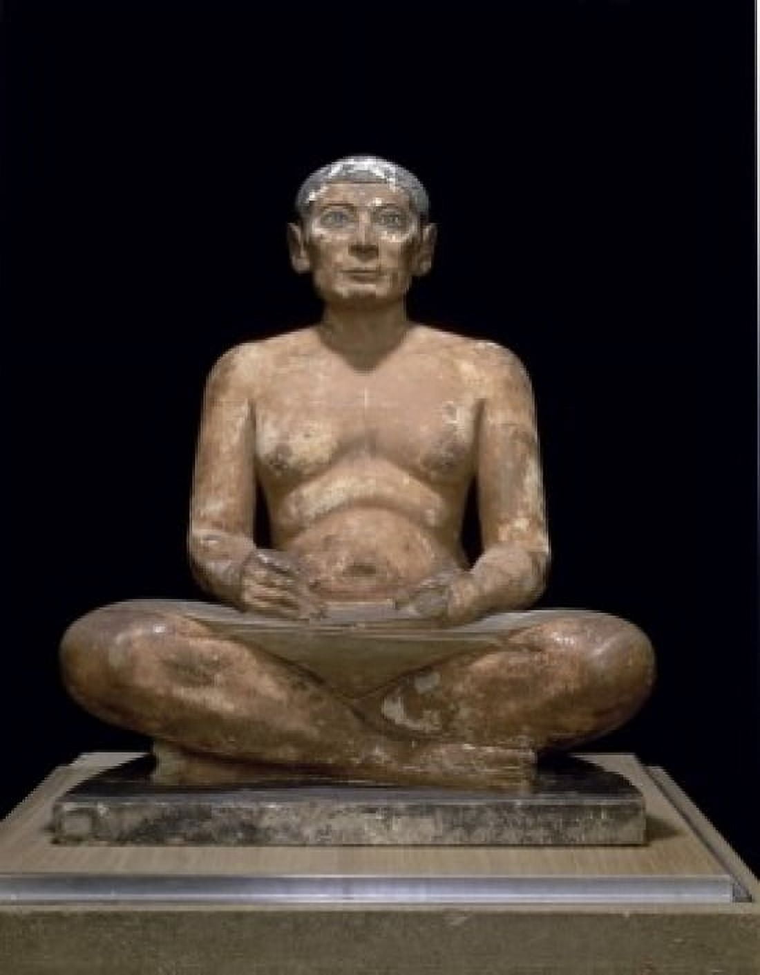 Statue of a Scribe Egyptian Art Musee du Louvre Paris Canvas Art - (18 x 24)