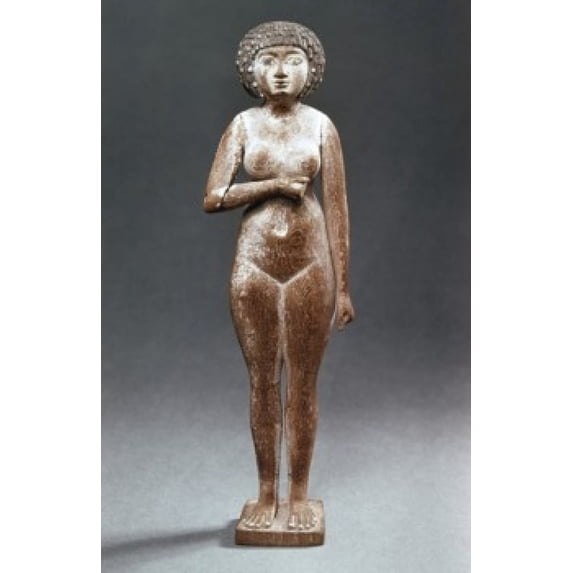 Statue of a Woman, Egyptian Art, Wood sculpture, Egyptian National Museum, Cairo, Egypt Poster Print (24 x 36)