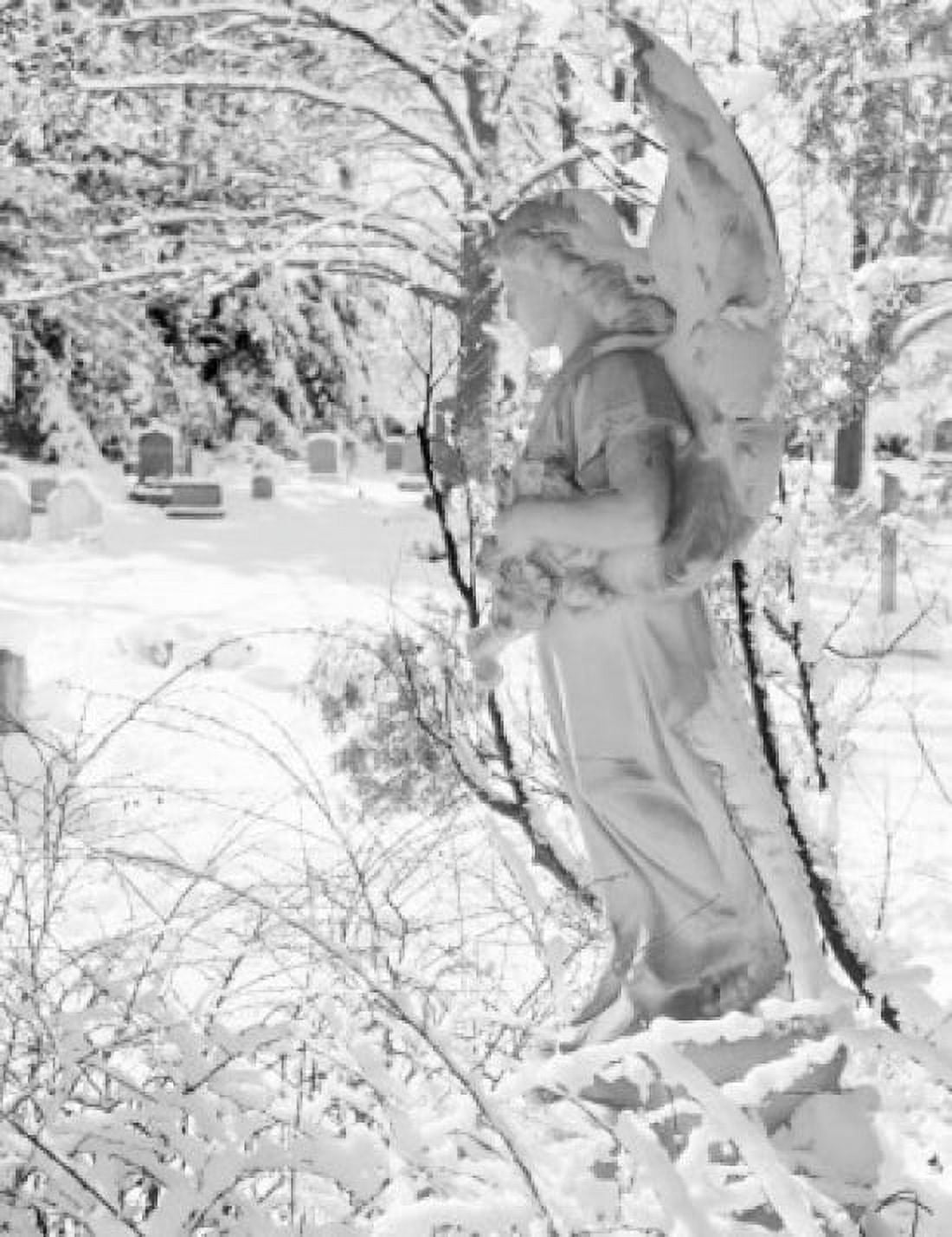 Statue of angel in snowy park Canvas Art -  (24 x 36)