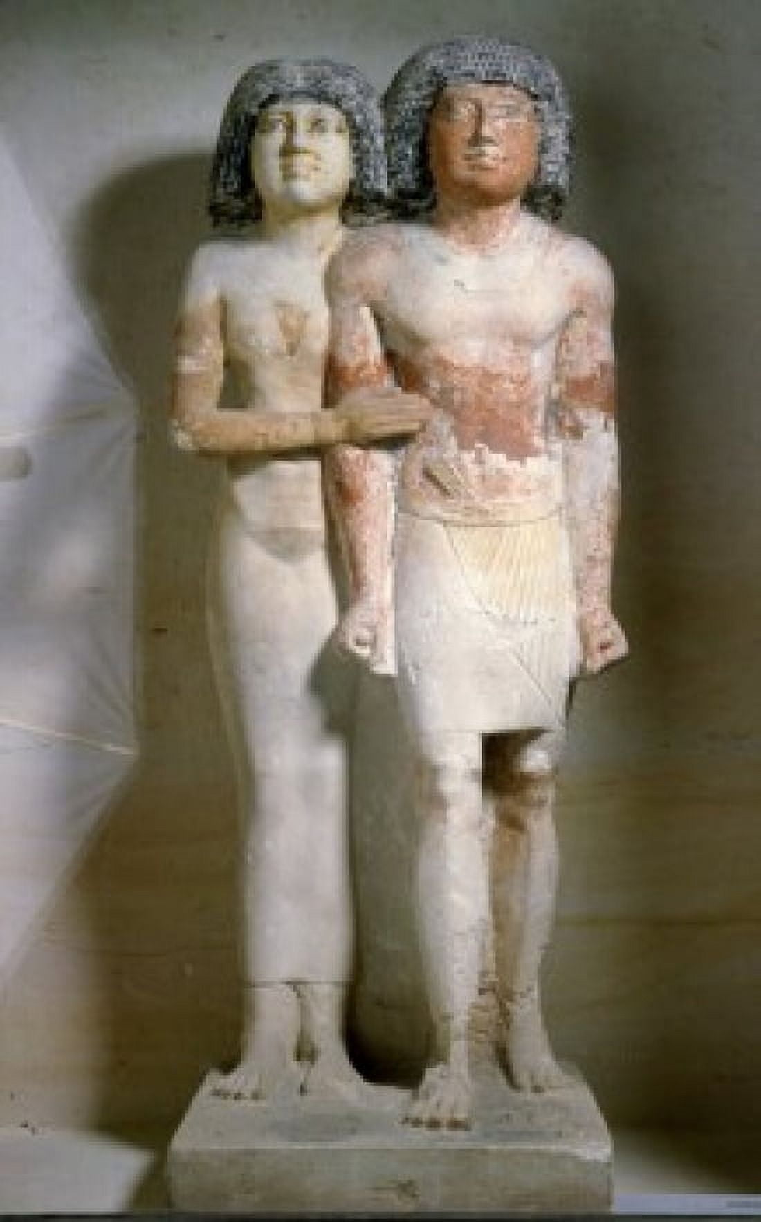 Statue of men and woman standing together France Paris Musee du Louvre Canvas Art - (18 x 24)