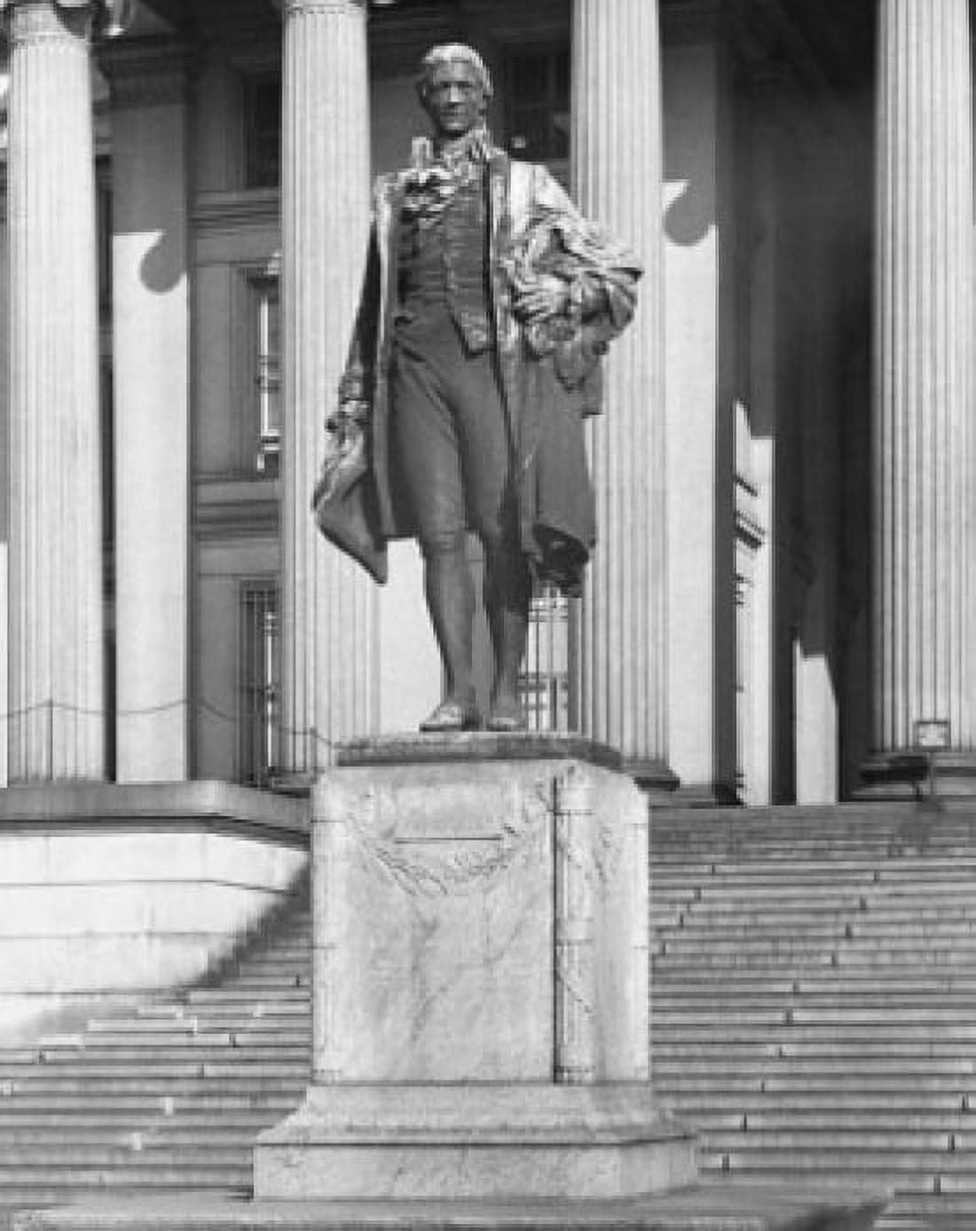 Statue of the Alexander Hamilton in front of the US Treasury Department Building Washington DC USA Canvas Art -  (24 x 36)