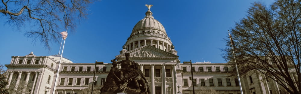 Statue outside a government building Mississippi State Capitol Jackson Mississippi USA Canvas Art - Panoramic Images (36 x 12)