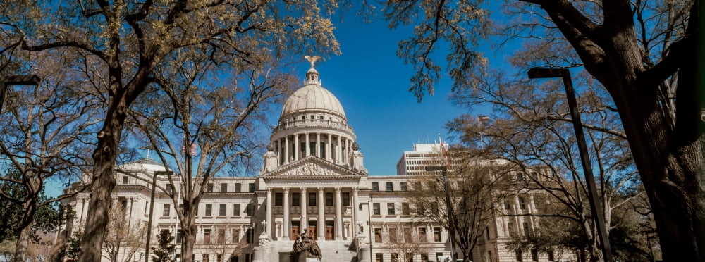 Statue outside a government building Mississippi State Capitol Jackson Mississippi USA Canvas Art - Panoramic Images (36 x 12)