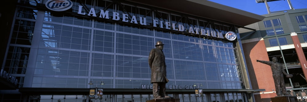Statue outside a stadium Lambeau Field Green Bay Wisconsin USA Canvas Art - Panoramic Images (36 x 12)
