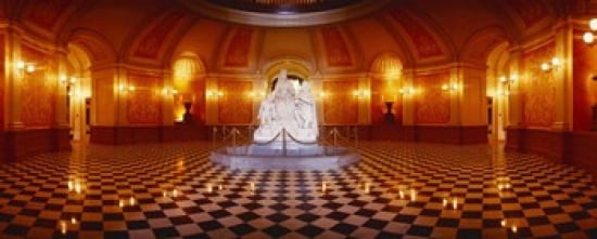 Statue surrounded by a railing in a building California State Capitol Building Sacramento California USA Canvas Art - Panoramic Images (30 x 12)