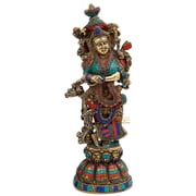 StatueStudio Brass Radha Krishna Idol Showpiece For Home D cor Religious Hindu God Love Murti Best For Valentine Gift Shining Inlay