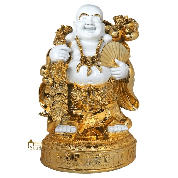 StatueStudio Chinese Laughing Buddha Statue For Home Dcor Showpiece Good Luck