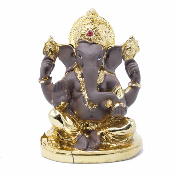 StatueStudio Ganesha Statue Temple Decor Lord Ganesh Murti Religious Showpiece Ganpati Idol Gift Item Office Table (3 X 2 X 4 Inch)