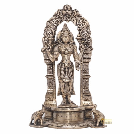 StatueStudio Ma Laxmi Murti Lakshmi Statue Maa Lakshmi Idol God of wealth Religious Item for Pooja Room, Home Temple, Office Table and Shop Decorative Diwali Gift Light Showpiece (5.5 X 3.5 X 9 Inch)