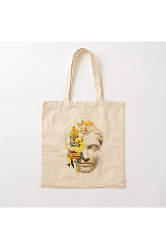 Statues Collection, Yellow Edition Canvas Tote Bags, Reusable Shopping Bag