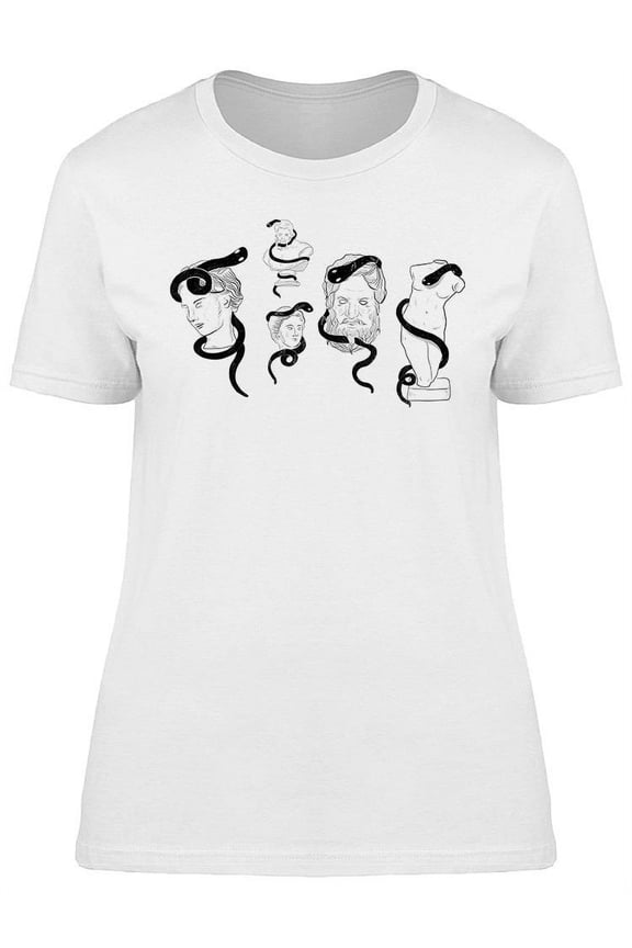 Statues With Snakes Design T-Shirt Women -Image by Shutterstock, Female Small