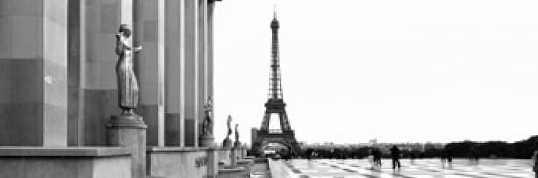 Statues at a palace with a tower in the background Eiffel Tower Place Du Trocadero Paris Ile-De-France France Canvas Art - Panoramic Images (18 x 6)