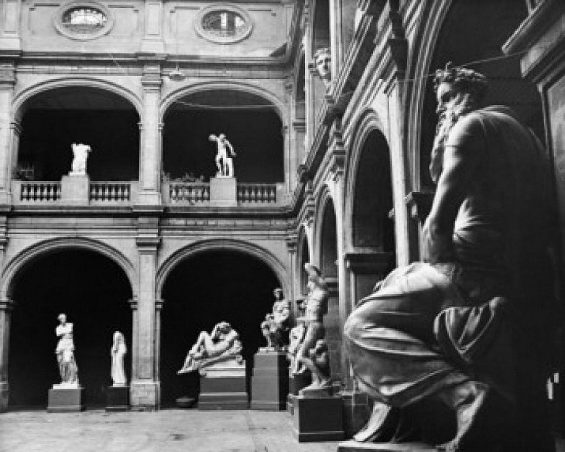 Statues in a courtyard National Palace Mexico City Mexico Canvas Art - (24 x 36)