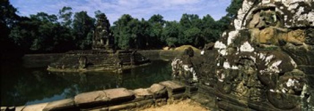 Statues in a temple Neak Pean Angkor Cambodia Canvas Art - Panoramic Images (18 x 7)