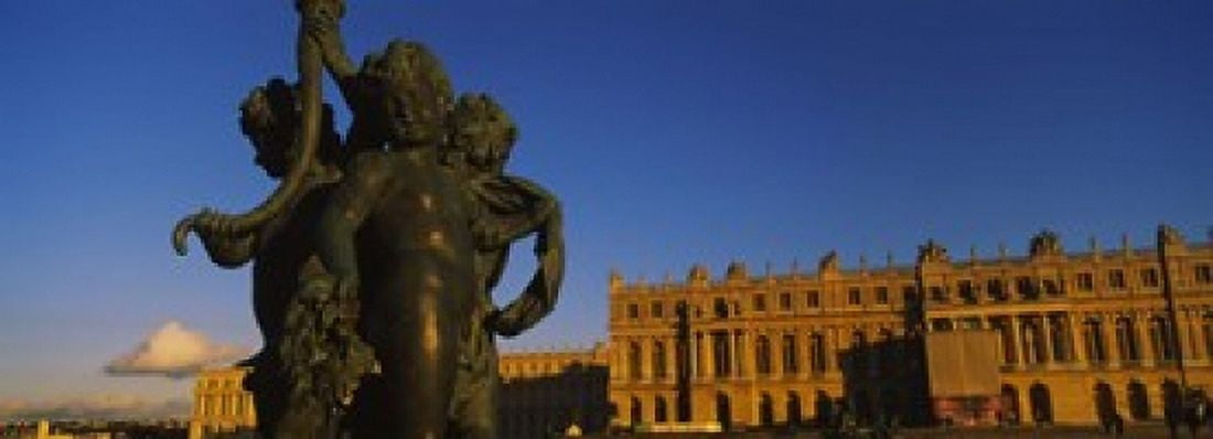 Statues in front of a castle Chateau de Versailles Versailles Yvelines France Canvas Art - Panoramic Images (18 x 7)