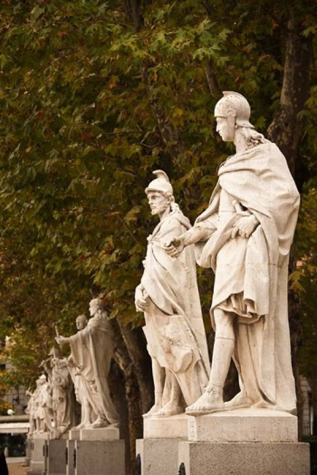 Statues of Spanish Kings Royal Palace Madrid Spain Canvas Art - Walter Bibikow DanitaDelimont (18 x 24)