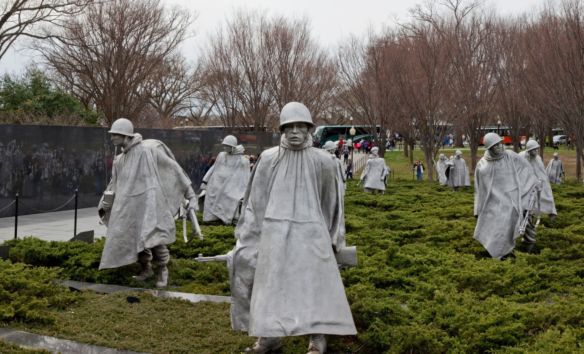 Statues of soldiers at a war memorial Korean War Memorial The Mall Washington DC USA Canvas Art - Panoramic Images (20 x 12)