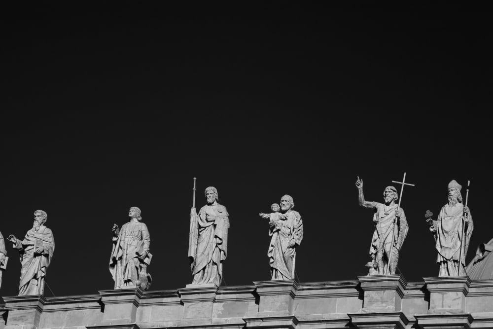 Statues on Mary Queen of the World Cathedral Montreal Quebec Canada Canvas Art - David Chapman Design Pics (19 x 12)
