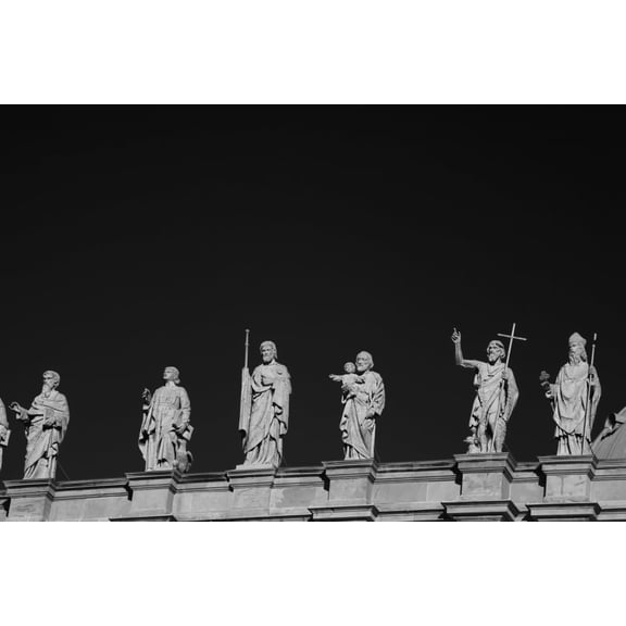 Statues on Mary Queen of the World Cathedral Montreal Quebec Canada Canvas Art - David Chapman Design Pics (38 x 24)
