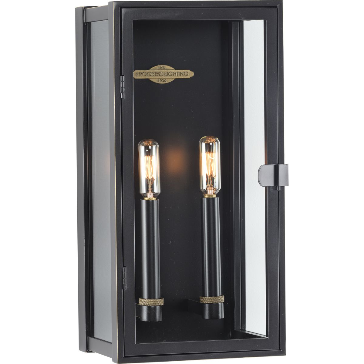 Stature Collection Two-Light Oil Rubbed Bronze and Clear Glass Transitional Style Medium Outdoor Wall Lantern - image 1 of 2