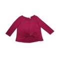 thumbnail image 1 of Status By Chenault Womens XX-Large V-Neck 3/4 Sleeve Knot Front Blouse, Fuchsia, 1 of 1