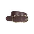 thumbnail image 1 of Status Double Buckle Designer Belt with Light Gold Polish Faux Leather, 1 of 3