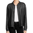 thumbnail image 1 of Status Womens Sparkle Bomber Jacket, Metallic, Medium, 1 of 2