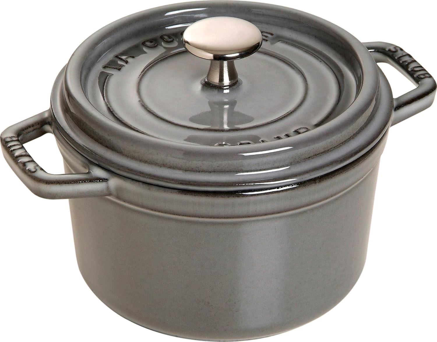 STAUB 14cm Staub 14cm Cast Iron Round Cocotte Pot, Graphite Grey