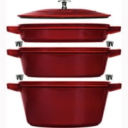 Staub 4 Piece Grenadine Stackable Cast Iron Cookware Set