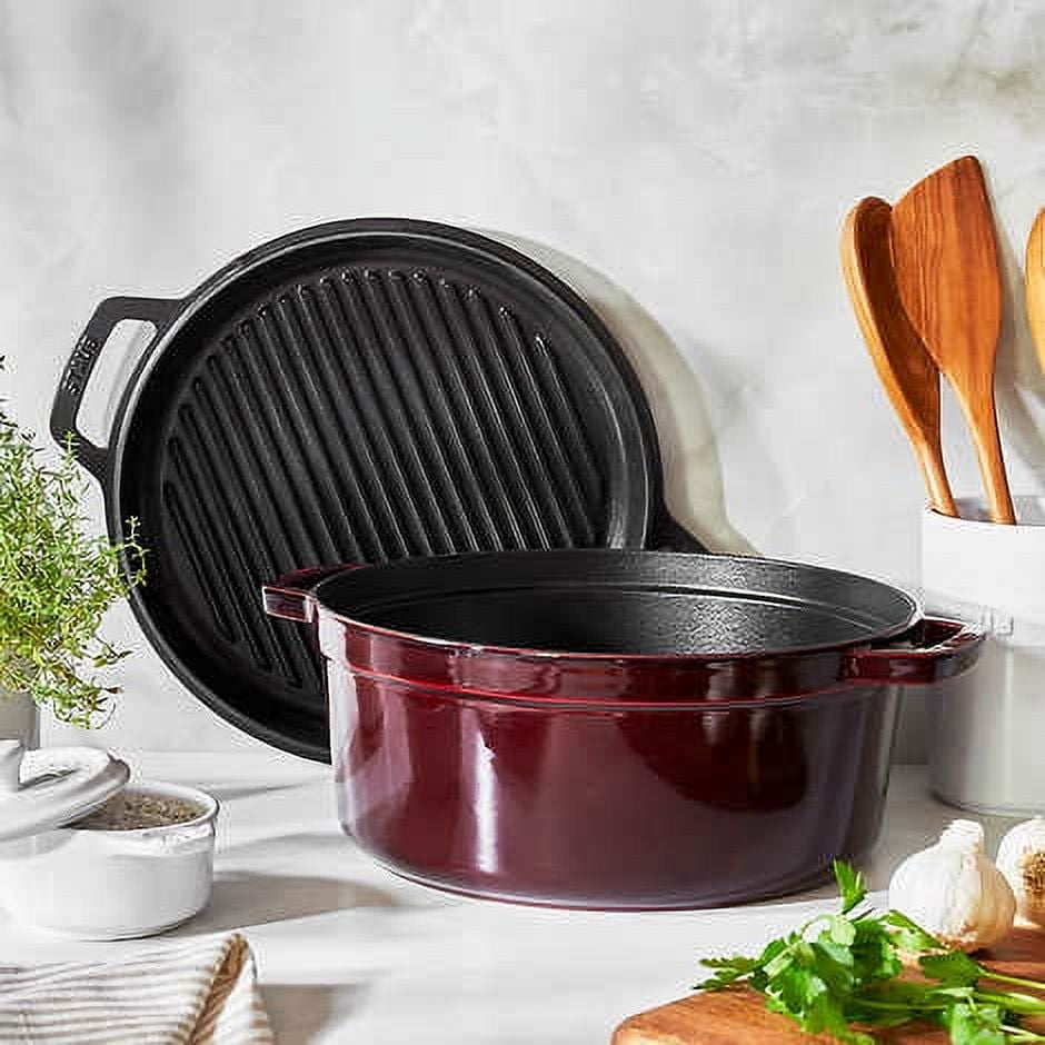 Staub 7 Quart Cast Iron Braise and Grill Red - Walmart.com