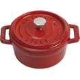 thumbnail image 1 of Staub Cast Iron 0.25-qt Mini Round Cocotte - Cherry, Made in France, 1 of 16