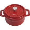 thumbnail image 1 of Staub Cast Iron 0.25-qt Mini Round Cocotte - Cherry, 1 of 10