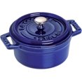 thumbnail image 1 of Staub Cast Iron 0.25-qt Mini Round Cocotte - Dark Blue, Made in France, 1 of 9