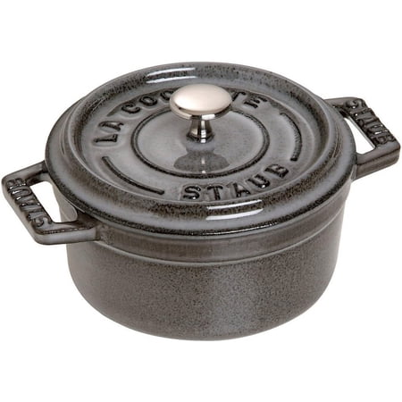 Staub Cast Iron 0.25-qt Mini Round Cocotte - Graphite Grey, Made in France