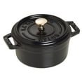 thumbnail image 1 of Staub Cast Iron 0.25-qt Mini Round Cocotte - Matte Black, 1 of 9