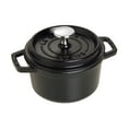 thumbnail image 1 of Staub Cast Iron 0.75-qt Round Cocotte - Matte Black, 1 of 8