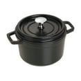 thumbnail image 1 of Staub Cast Iron 1.25-qt Round Cocotte - Matte Black, 1 of 10