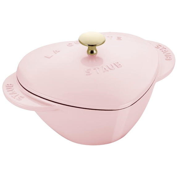 Staub Cast Iron 1.75-qt Heart Cocotte - Peony Pink