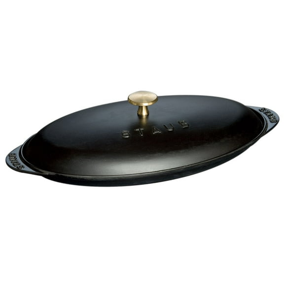 Staub Cast Iron 14.5" x 8" Covered Fish Pan - Matte Black
