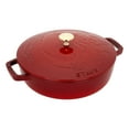 thumbnail image 1 of Staub Cast Iron 2.5-qt Saute Pan with Dragon Lid - Cherry, 1 of 7