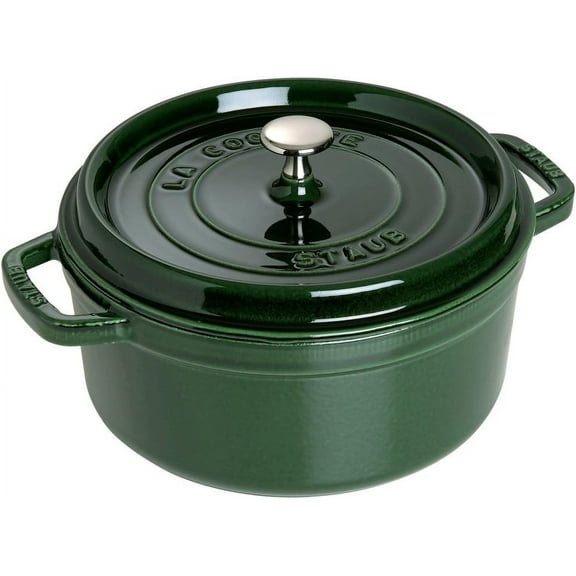 Staub Cast Iron 2.75-qt Round Cocotte - Basil, Made in France
