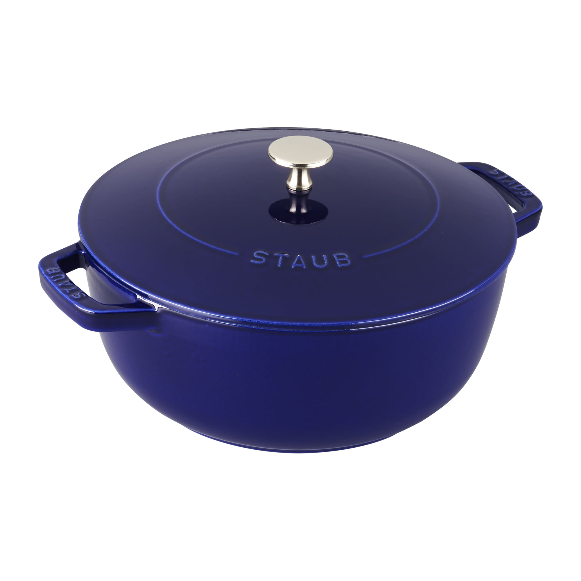 Staub Basix Enameled Cast Iron Oval Dutch Oven Blue 6 Qt #31 Made In France  Vtg