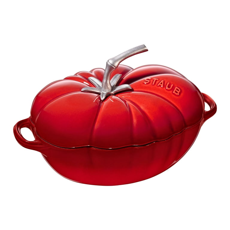 STAUB トマト☆約28cm【エコメルカリ便希望】 Staub Beautiful Enamel Cast Iron 3-qt Tomato Cocotte - Cherry