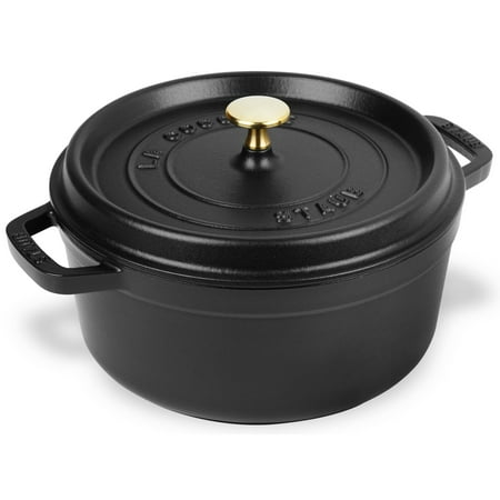 Staub - Cast Iron 4-qt Round Cocotte - Matte Black